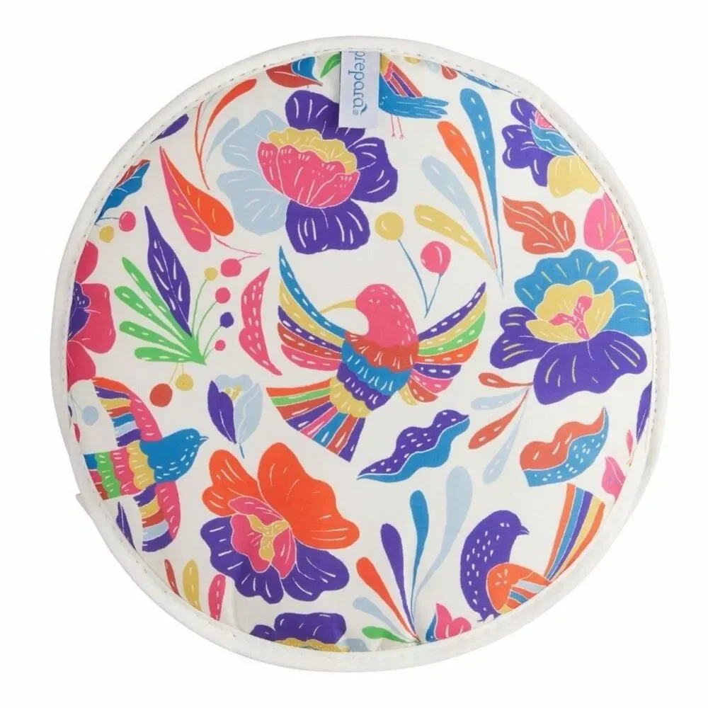 Prepara Oaxaca Fabric Tortilla Warmer 10” Colorful Mexican Folk Art Bird Floral